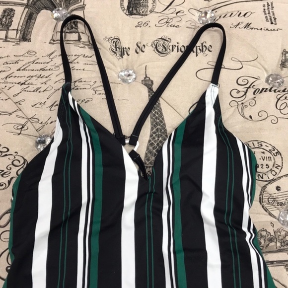 Dolce Vita V-Neck Stripe Print One-Piece Swimsuit - Picture 5 of 8